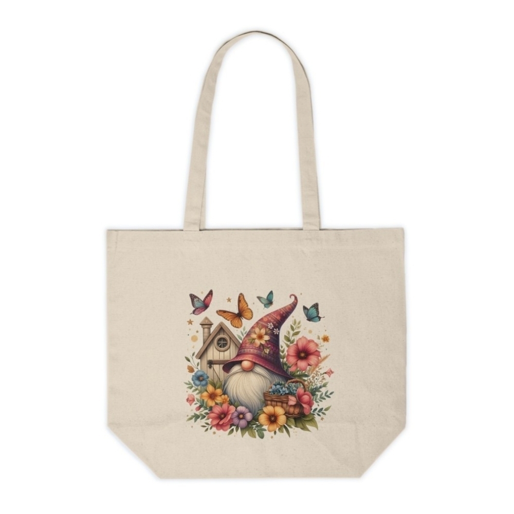Spring Garden Gnome Custom Canvas Tote Bag